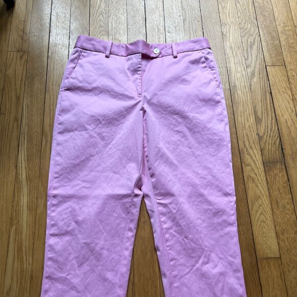 Brooks Brothers Size 6 Pink Mid Rise Flat Front Straight Leg Chino Dress Pants - Picture 2 of 15